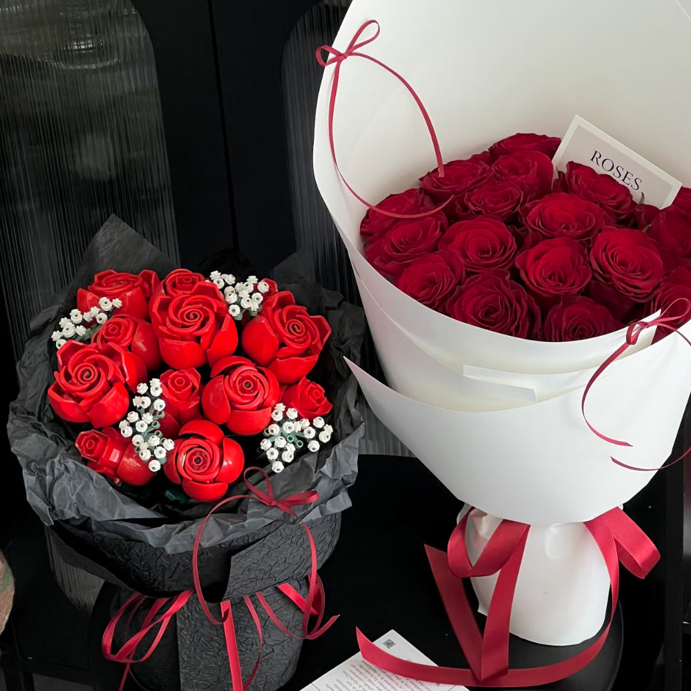Red Rose Building Bouquet Set