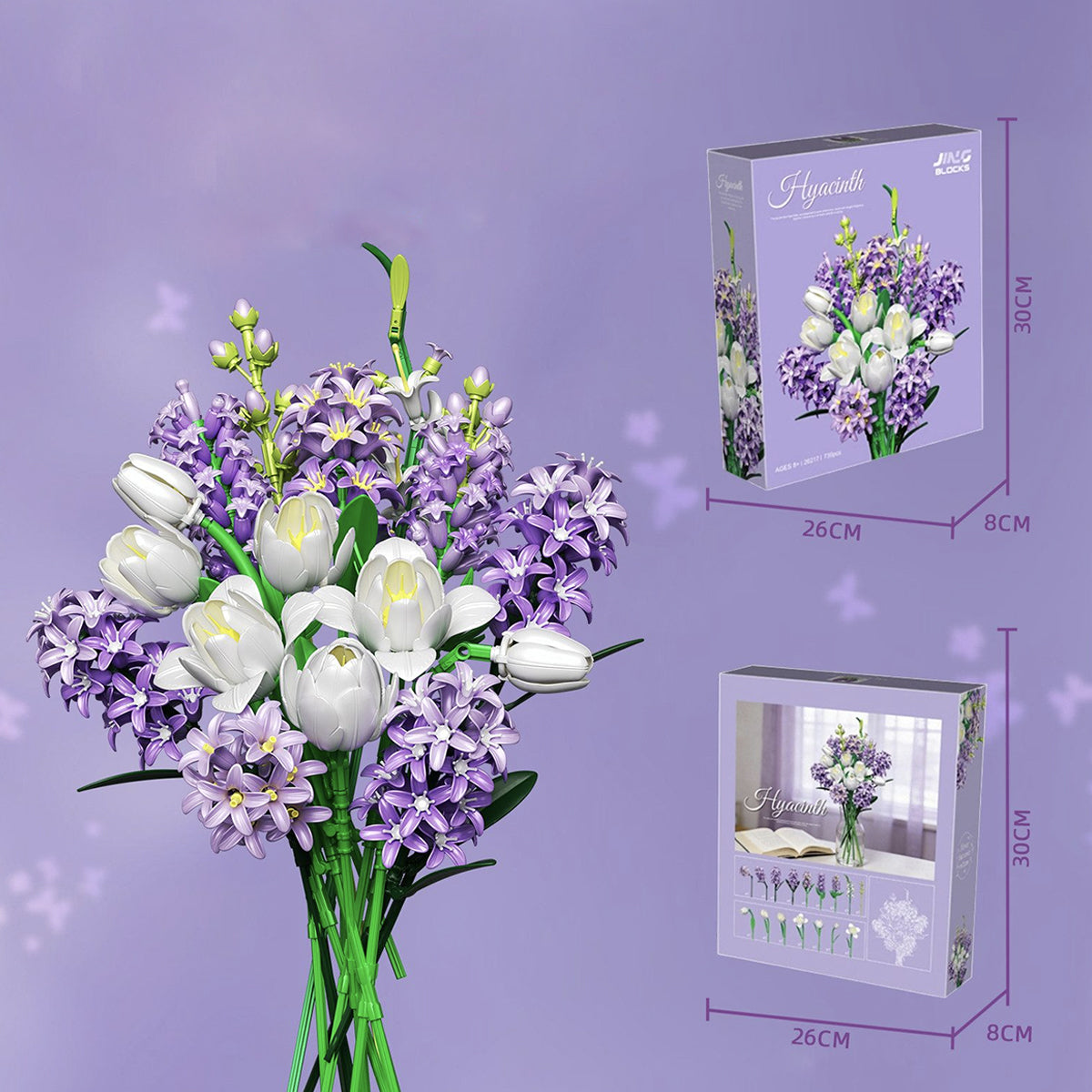 Purple Romantic Building Block Bouquet Set