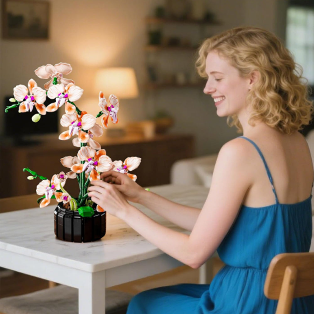 Champagne Orchid Bonsai Building Block Set