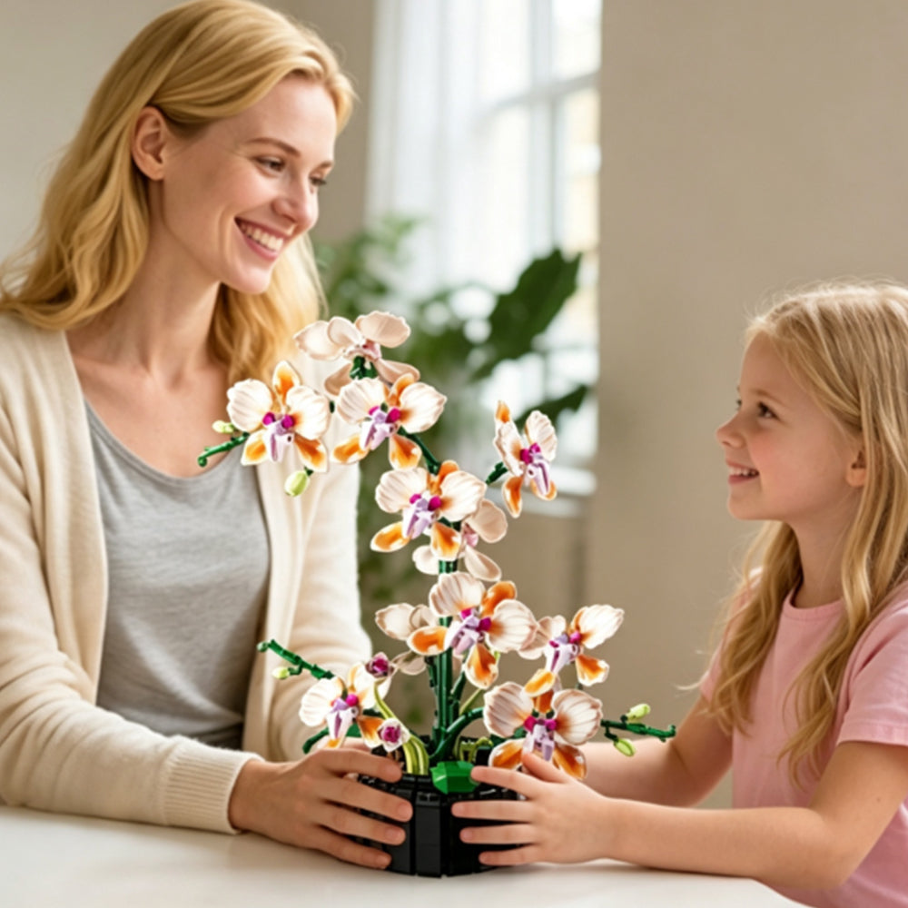Champagne Orchid Bonsai Building Block Set