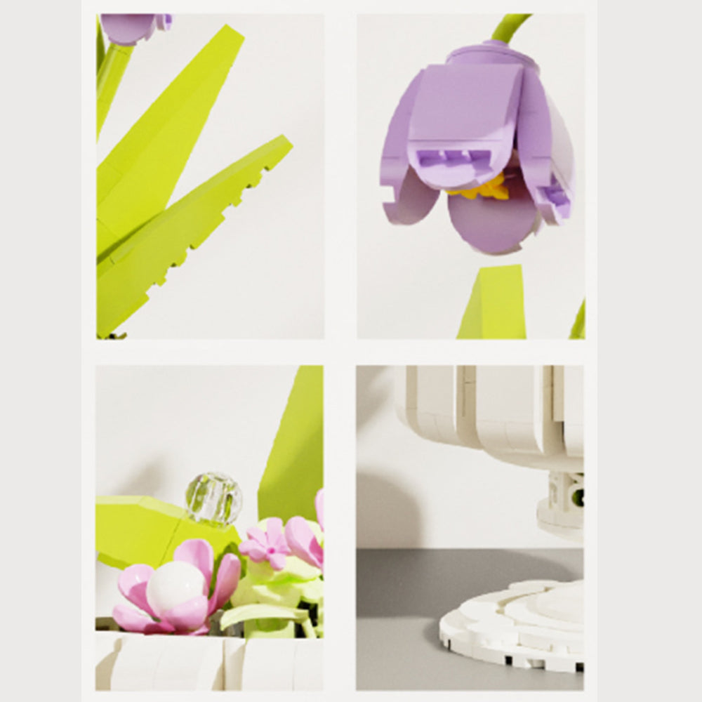Bell Orchid Bonsai Building Block Set