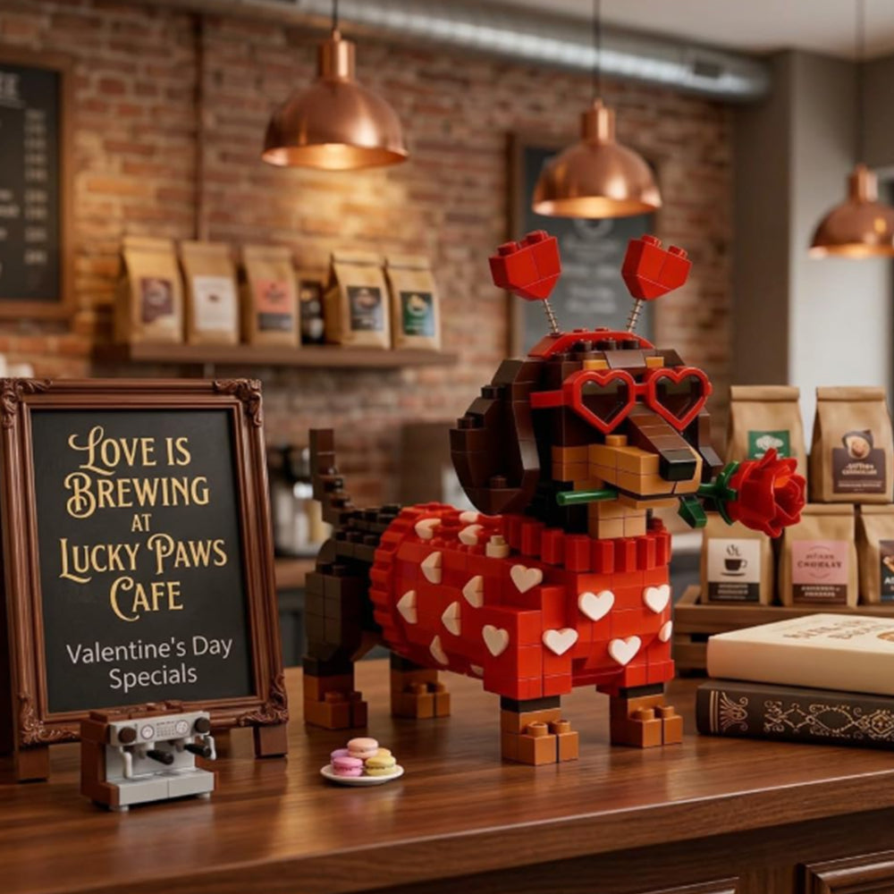 Cowboy Dachshund Building Block Set
