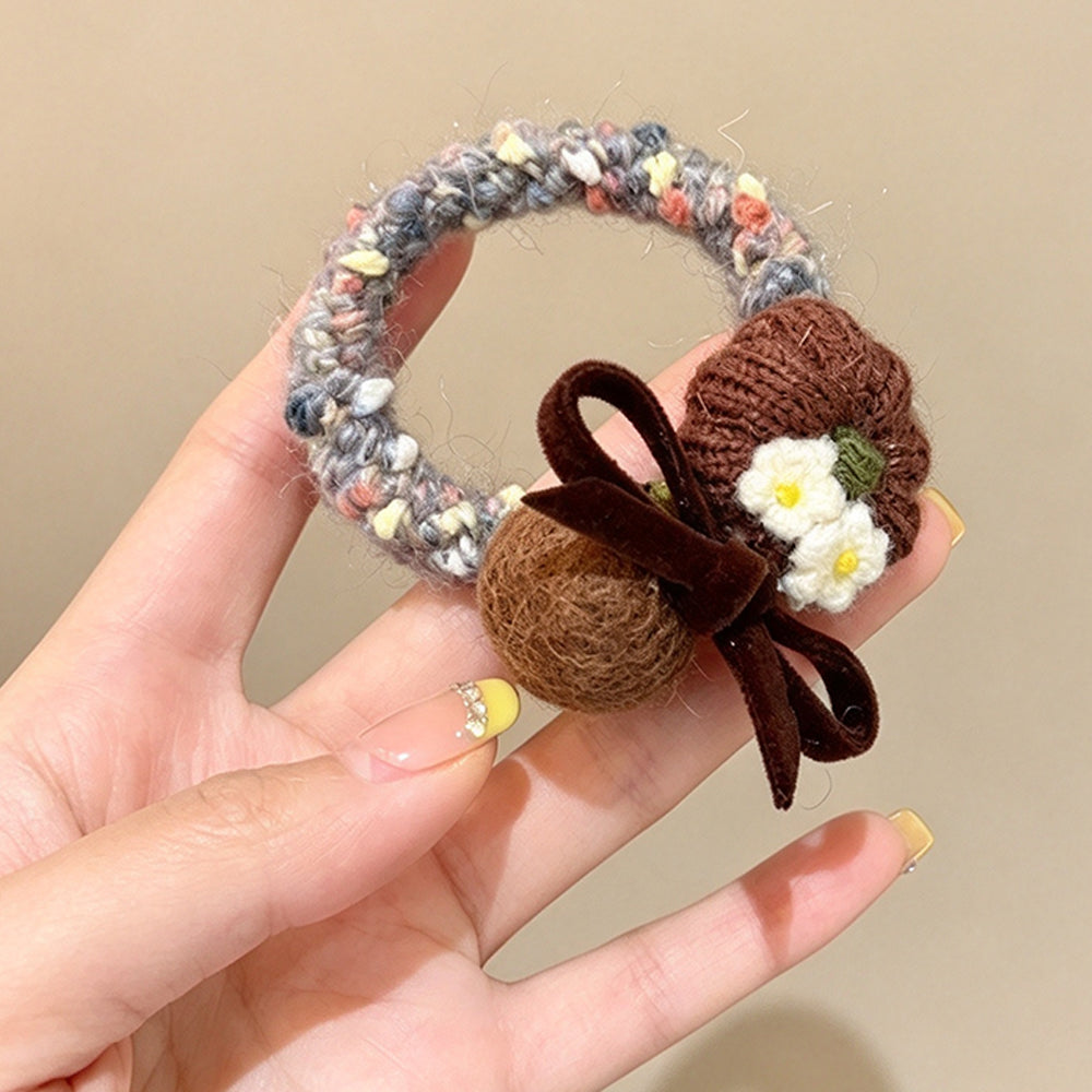 Pumpkin High-Stretch Knit Scrunchie