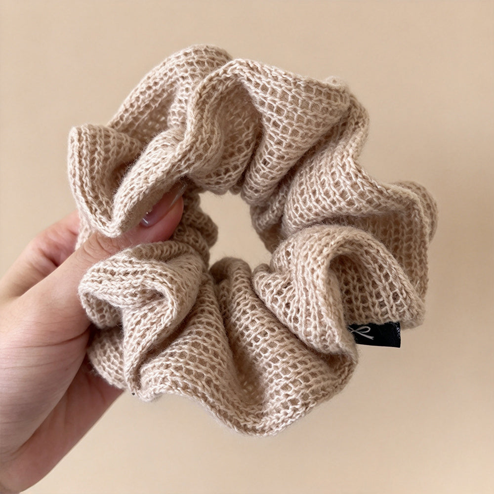 Vintage Double-Layer Knitted Scrunchie