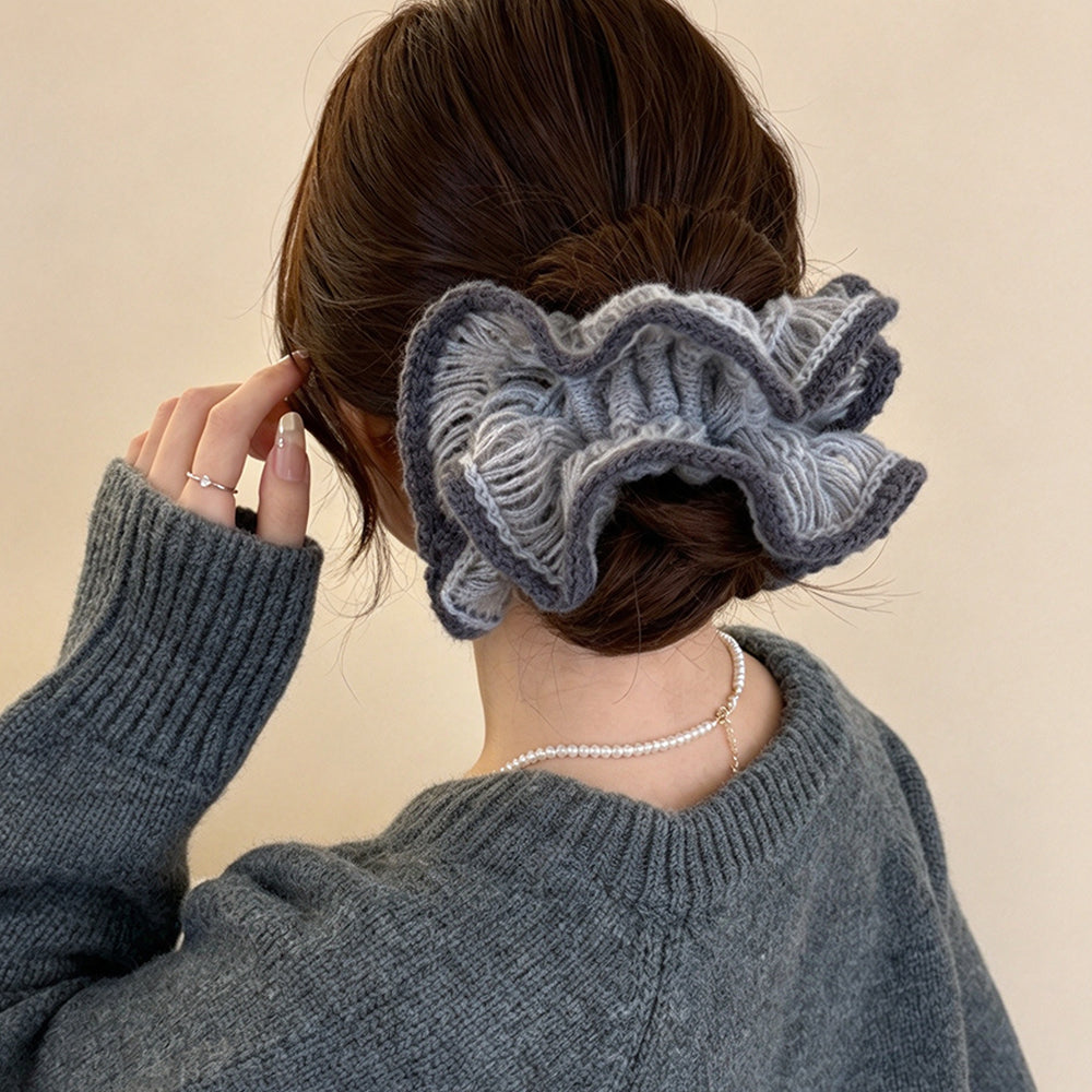 Fluffy Cedar Knit Scrunchie