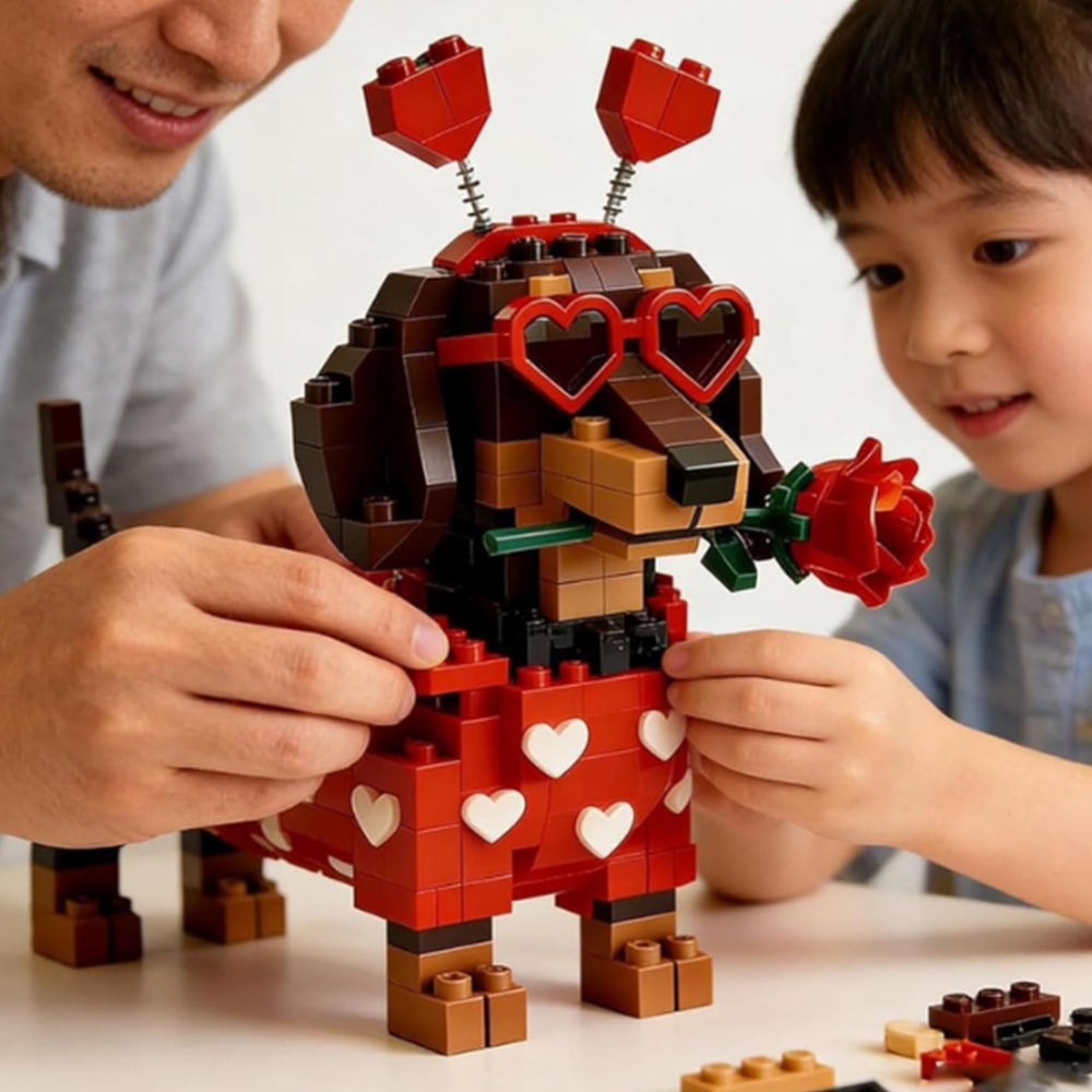 Cowboy Dachshund Building Block Set