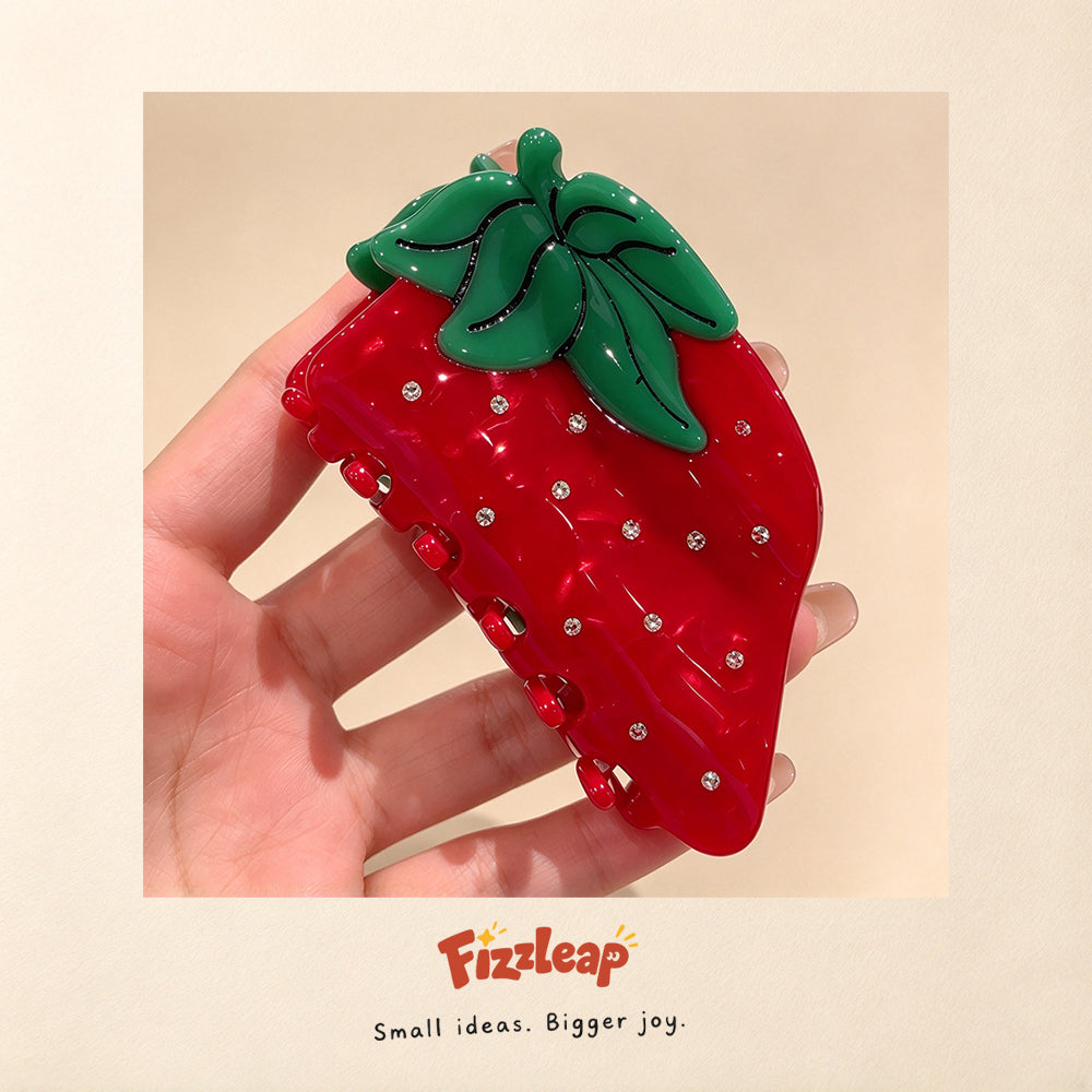 Rhinestone Strawberry Claw