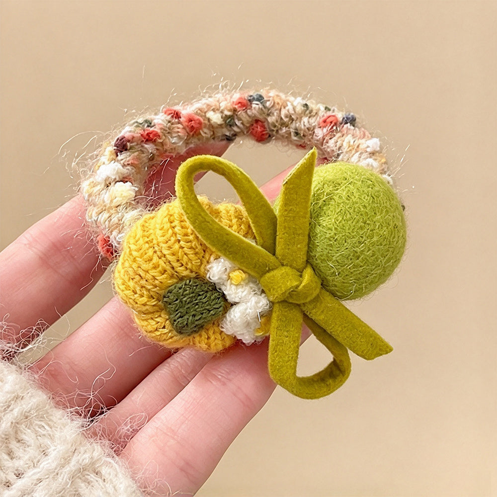 Pumpkin High-Stretch Knit Scrunchie