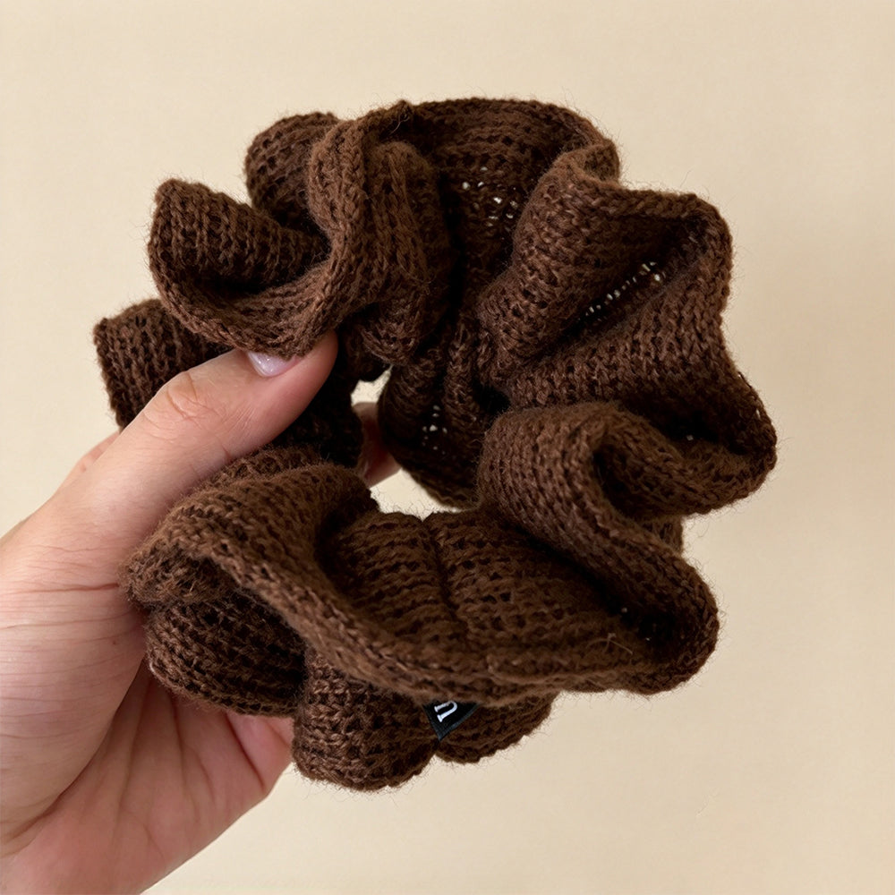 Vintage Double-Layer Knitted Scrunchie