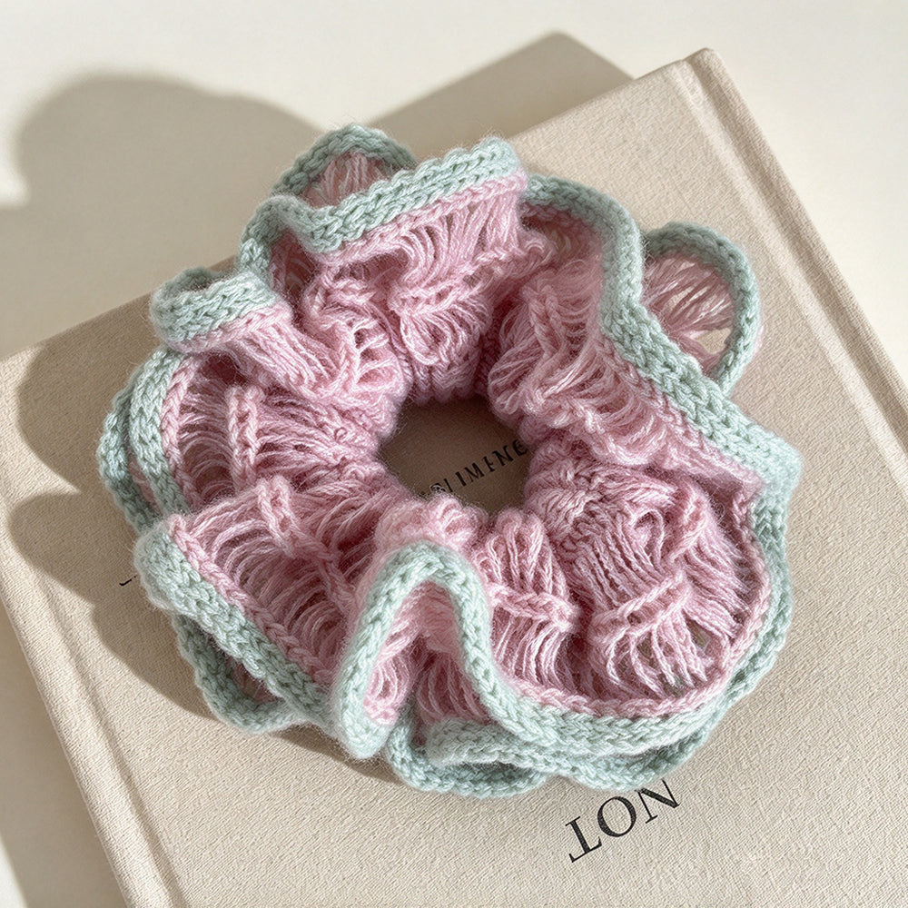 Fluffy Cedar Knit Scrunchie