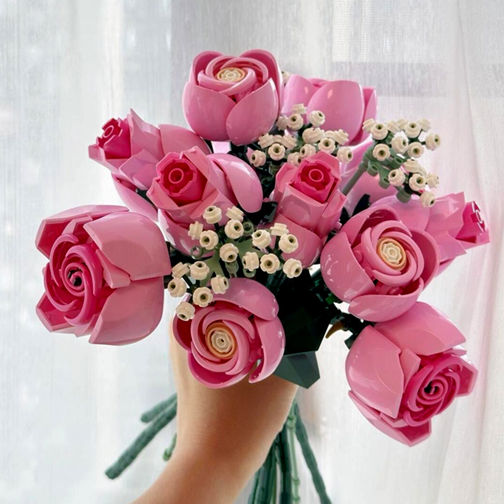 Pink Rose Building Bouquet Set
