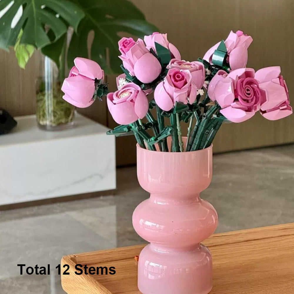 Pink Rose Building Bouquet Set