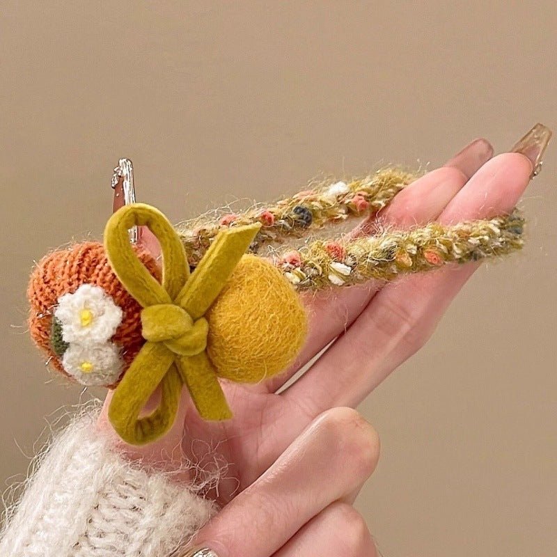 Pumpkin High-Stretch Knit Scrunchie