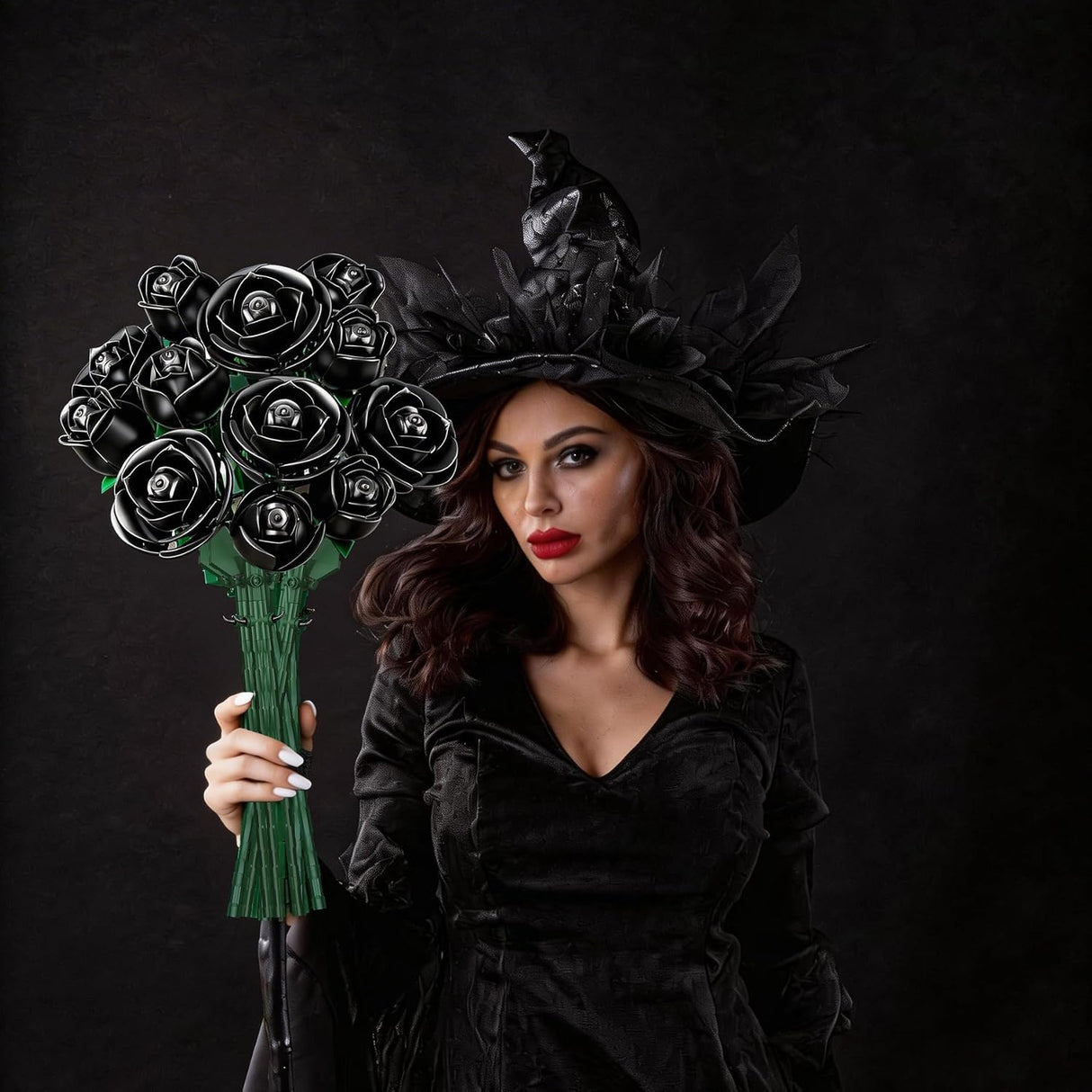 Black Rose Building Bouquet Set