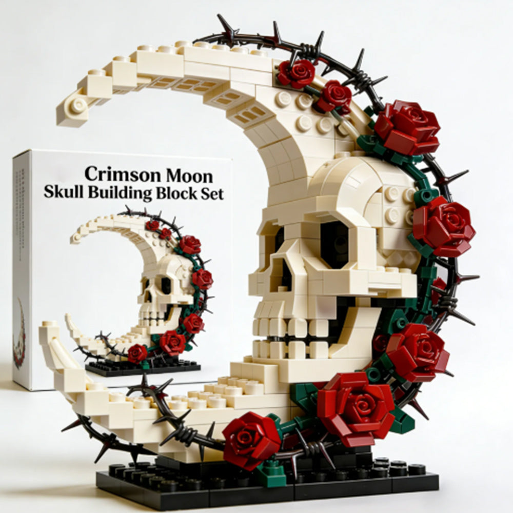 Crimson Moon Skull Building Block Set