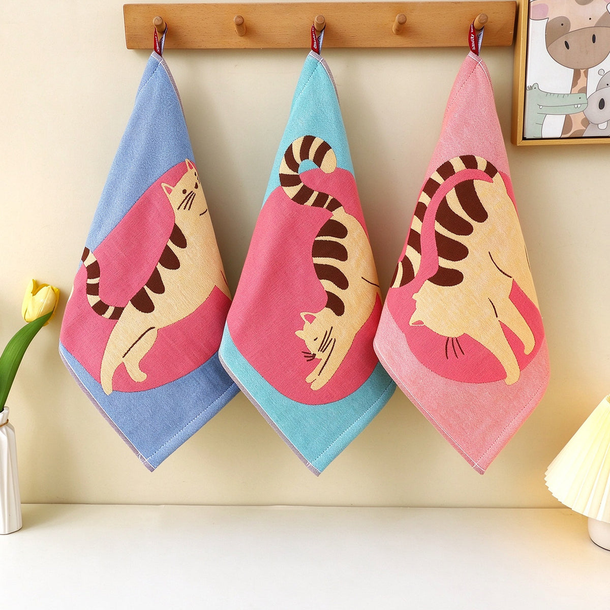 Lazy Cat Series Towels – Set of 3