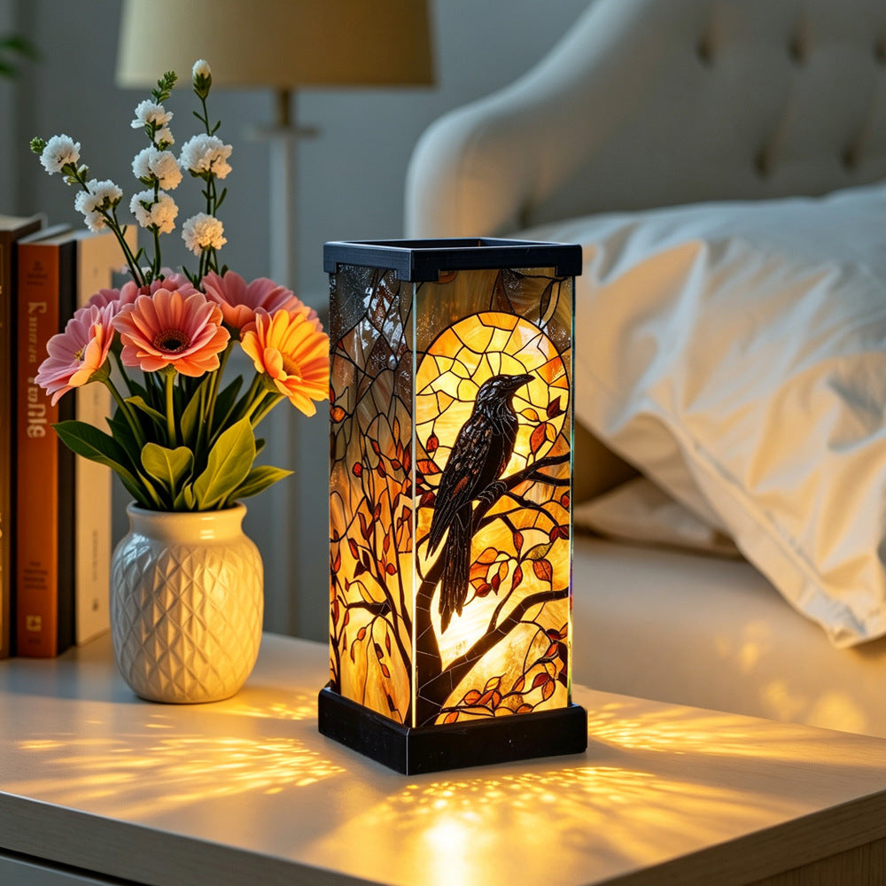 Tiffany-Style Stained Glass Puzzle Night Light