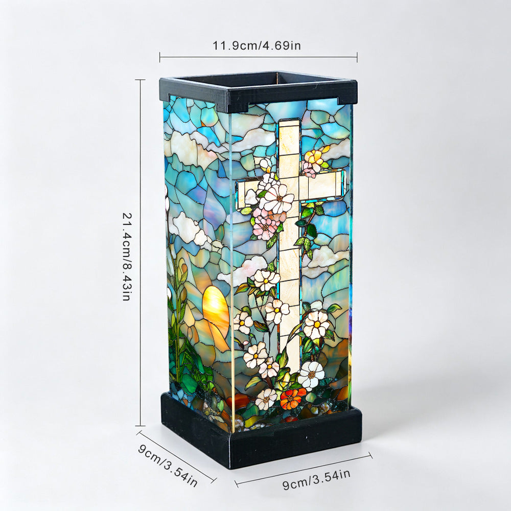 Tiffany-Style Stained Glass Puzzle Night Light