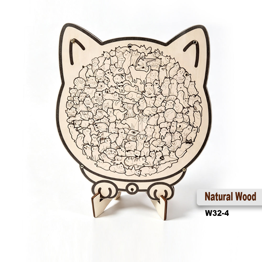 Cartoon Cat Wooden Educational Puzzle