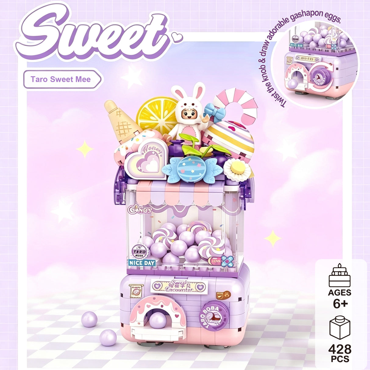 Dopamine Mini Gacha Machine Building Block Set