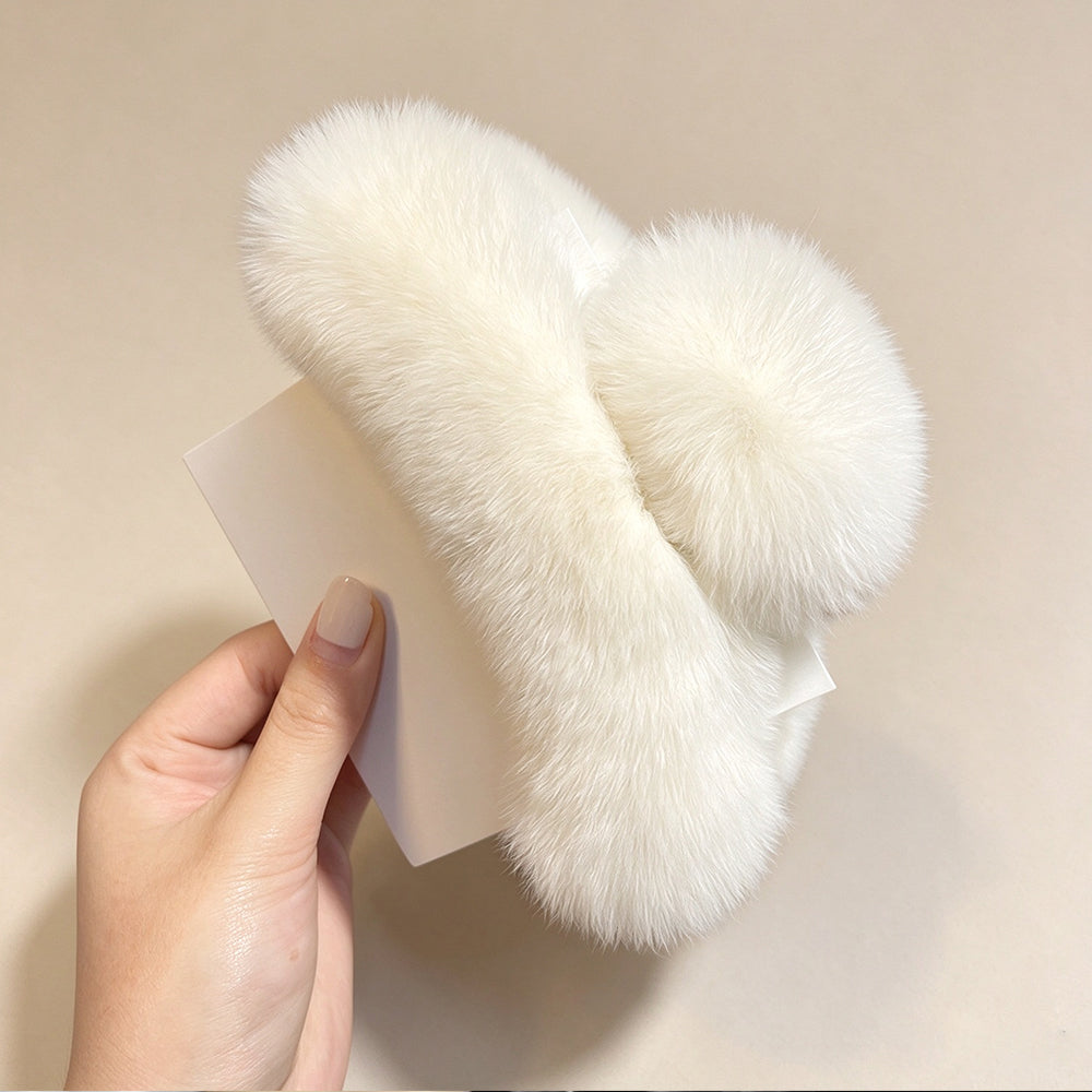 Rex Rabbit Fur Large Claw Clip