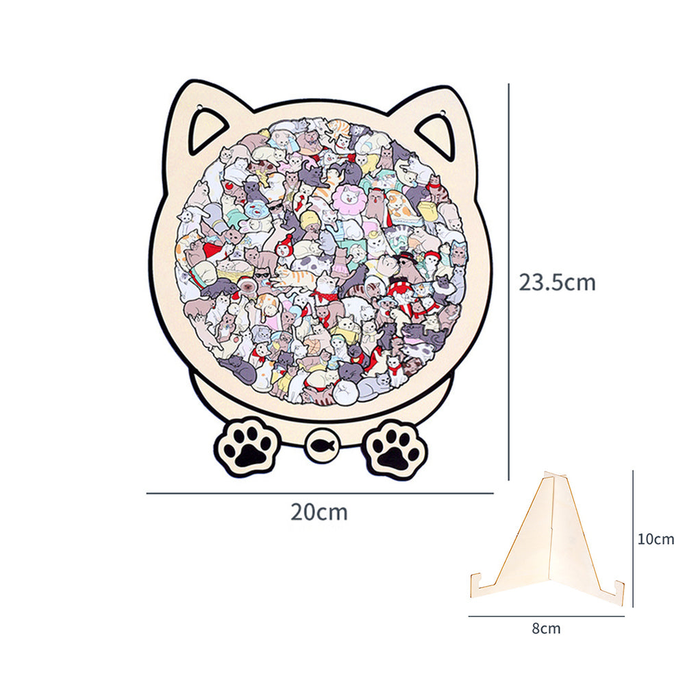 Cartoon Cat Wooden Educational Puzzle
