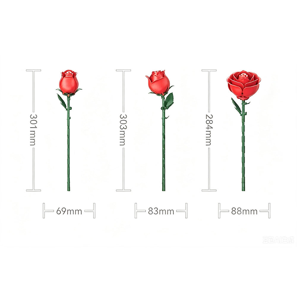 Red Rose Building Bouquet Set