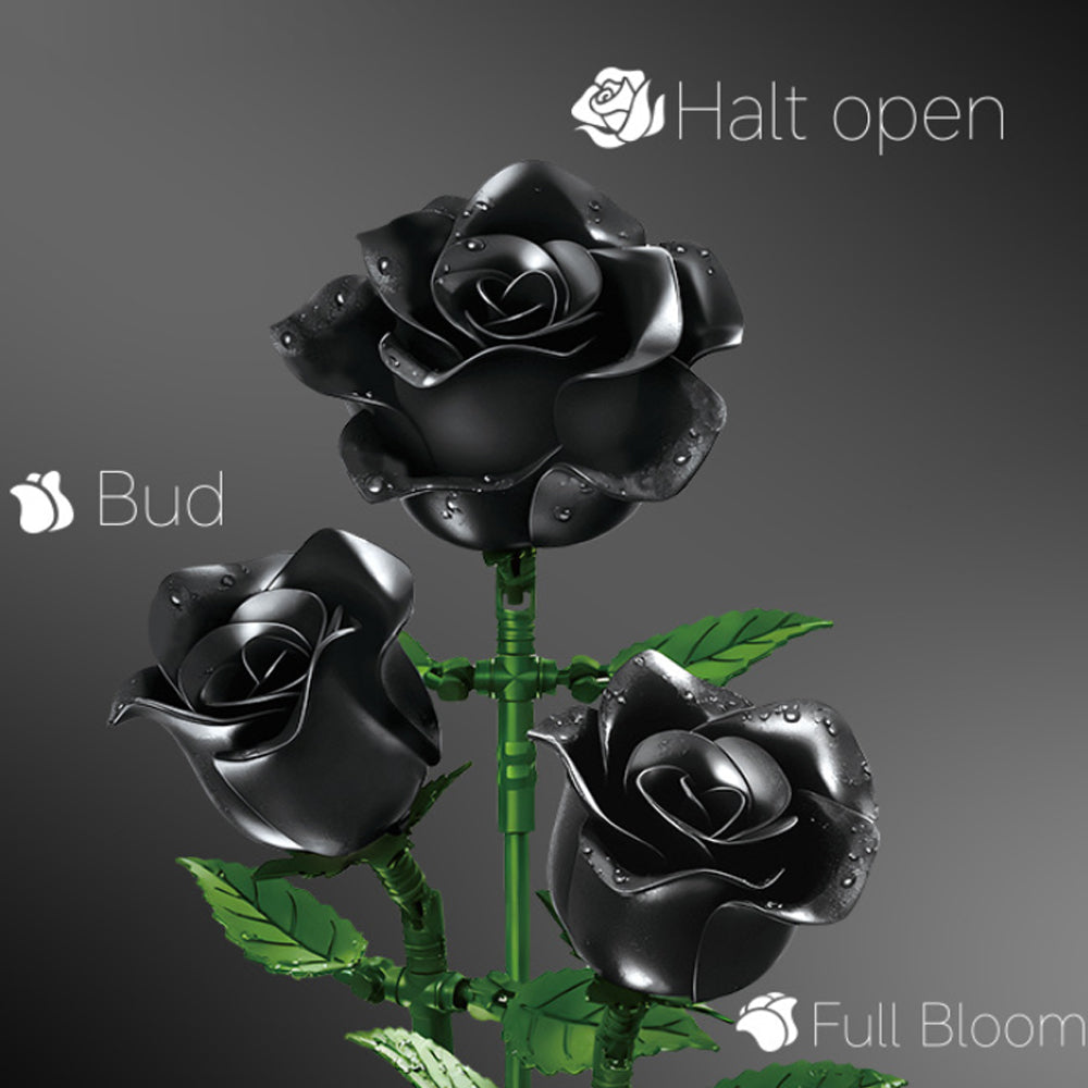 Black Rose Building Bouquet Set