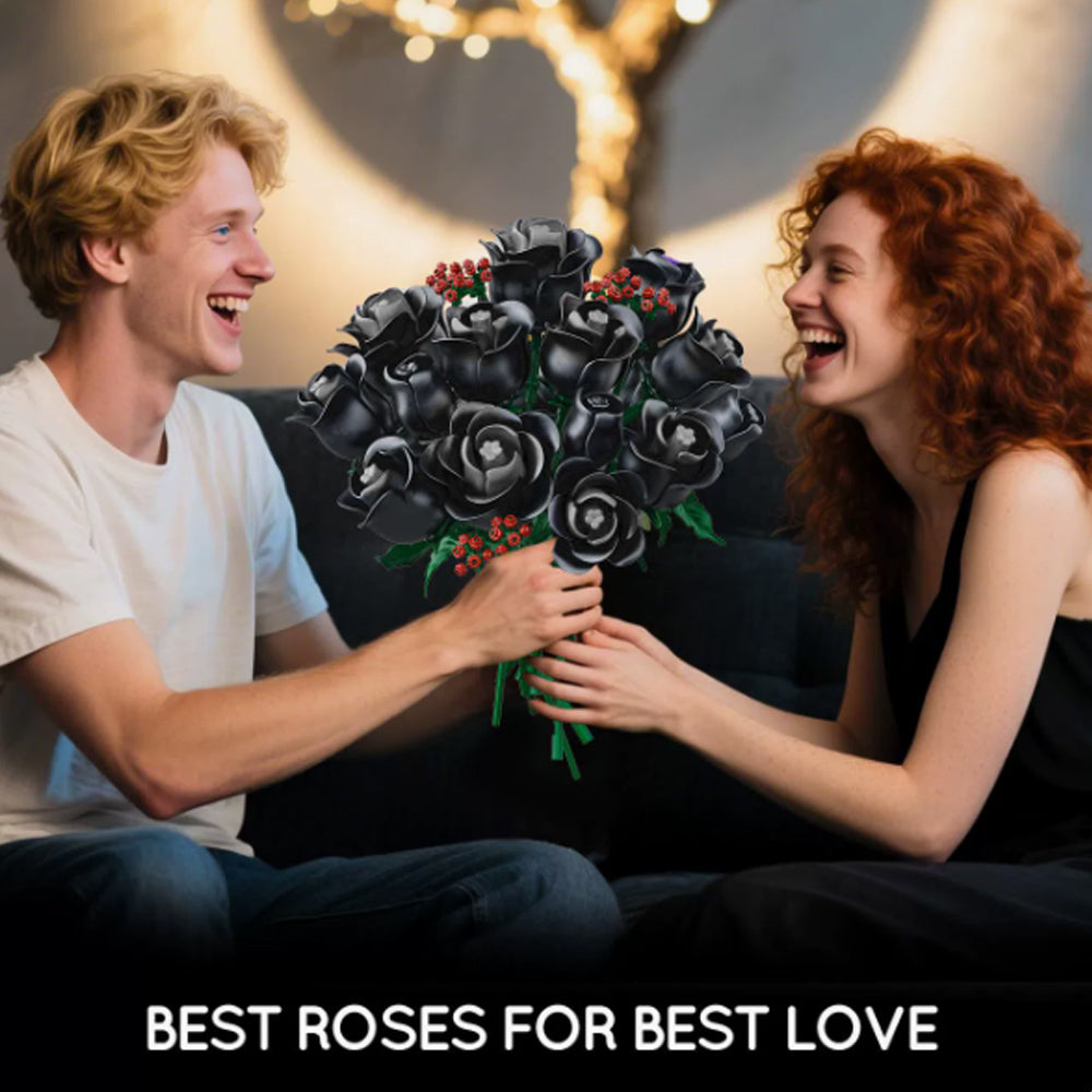Black Rose Building Bouquet Set