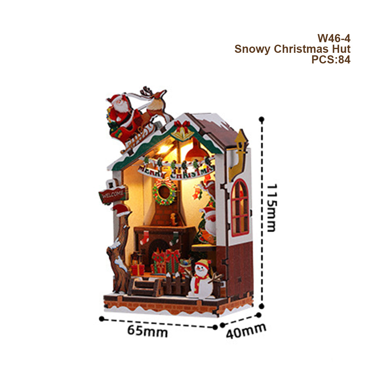 Festive Wooden House Magnetic 3D Puzzle Kit