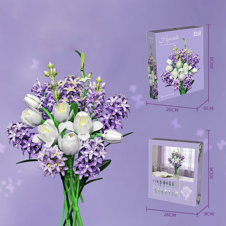 Purple Romantic Building Block Bouquet Set