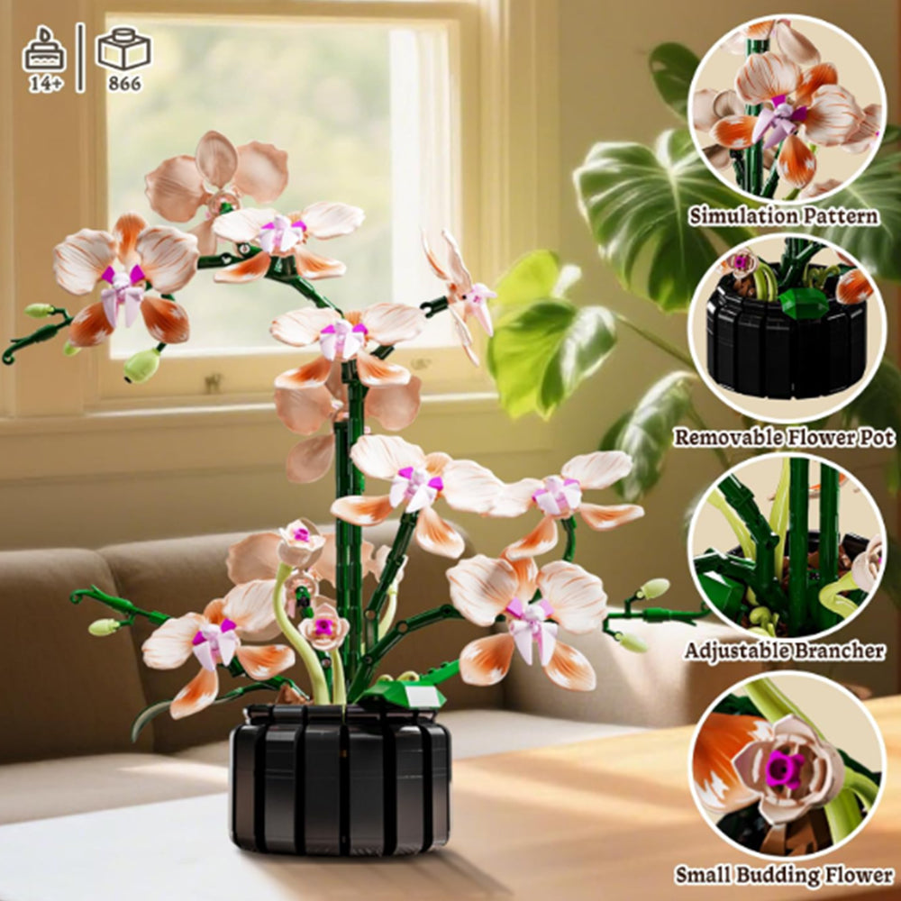 Champagne Orchid Bonsai Building Block Set