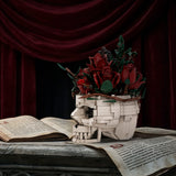 Gothic Skull Red Rose Bouquet Building Block Set