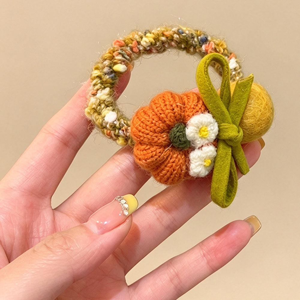 Pumpkin High-Stretch Knit Scrunchie