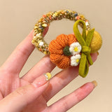 Pumpkin High-Stretch Knit Scrunchie
