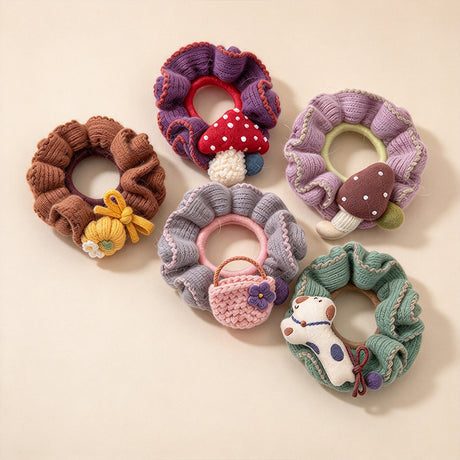 Handmade Crochet Autumn Farm Scrunchie