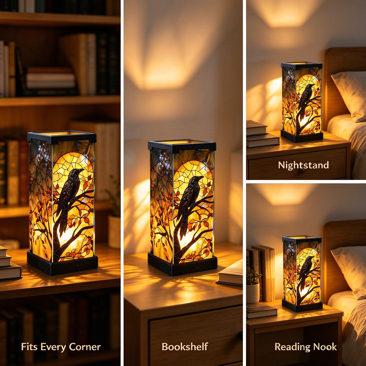 Tiffany-Style Stained Glass Puzzle Night Light