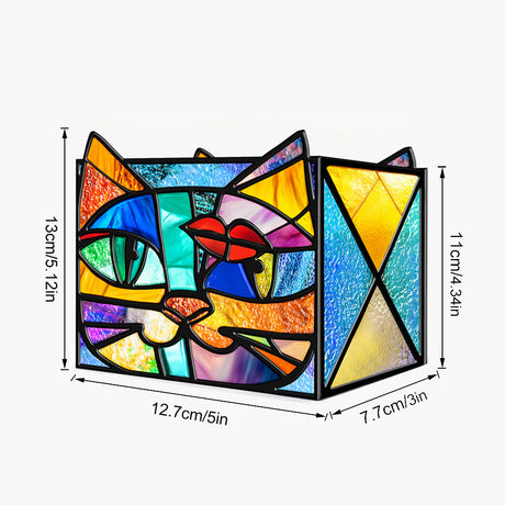Embossed Stained Glass Puzzle Pen Holder