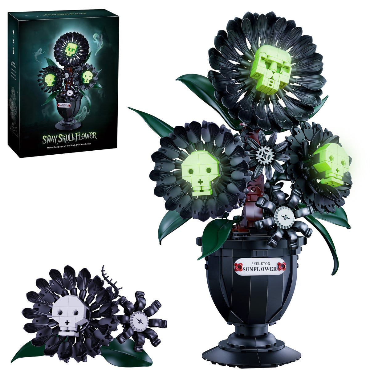 Glow Skull Flower Building Set