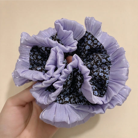 Large Floral Ruffle Scrunchie