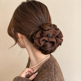 Vintage Double-Layer Knitted Scrunchie