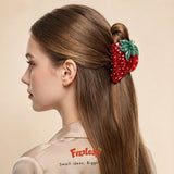 Rhinestone Strawberry Claw