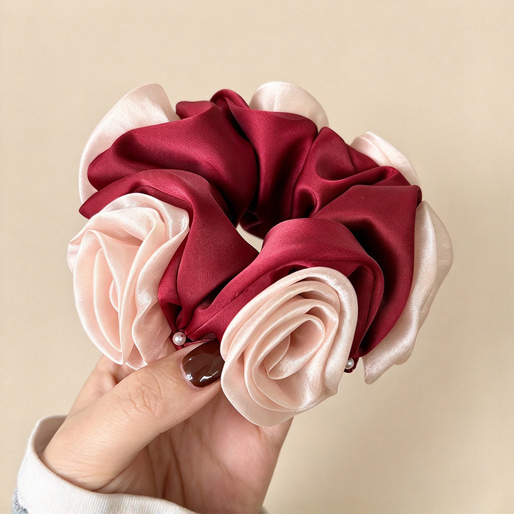Rose Satin Scrunchie