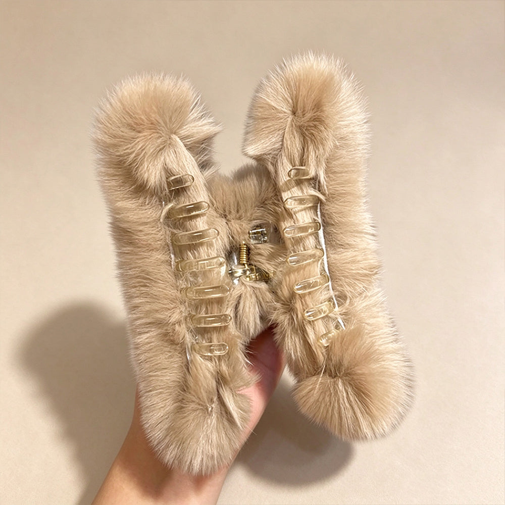 Rex Rabbit Fur Large Claw Clip