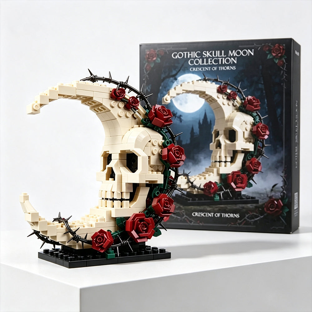 Crimson Moon Skull Building Block Set