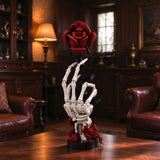 Gothic Skeleton Hand & Rose Building Block Set