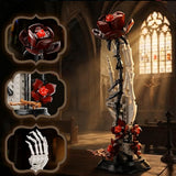 Gothic Skeleton Hand & Rose Building Block Set