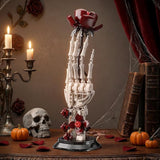Gothic Skeleton Hand & Rose Building Block Set