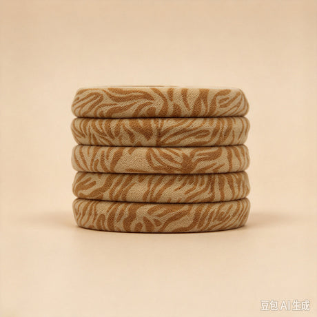 Set of 5 Leopard Print High-Stretch Scrunchies