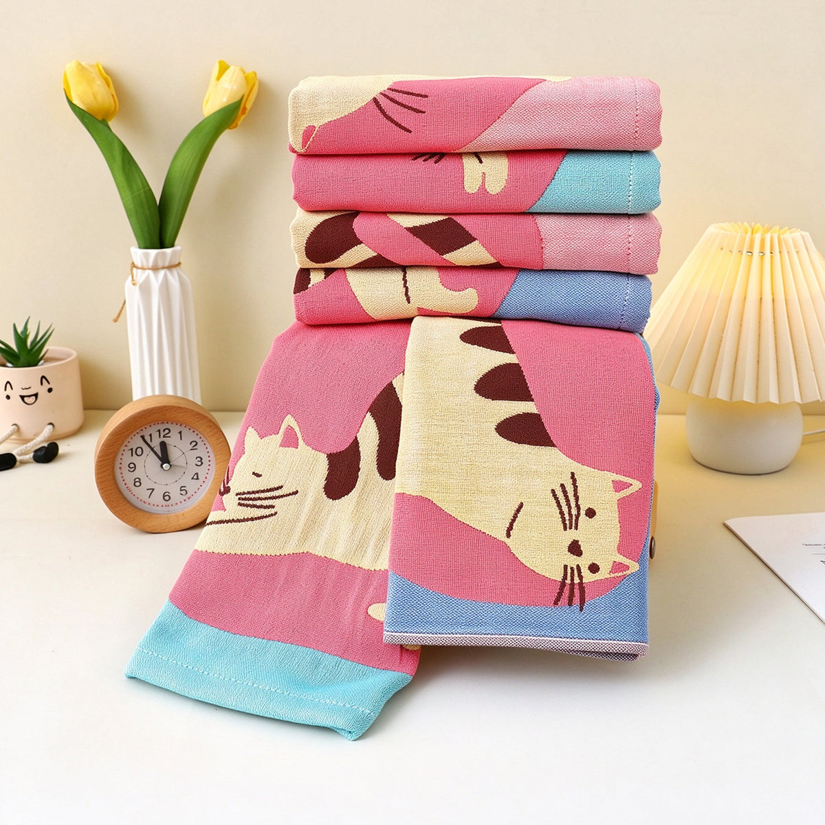 Lazy Cat Series Towels – Set of 3